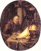DOU, Gerrit Man Interrupted at His Writing oil